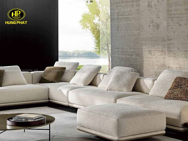 ghế sofa vải nỉ phong cách hiện đại
