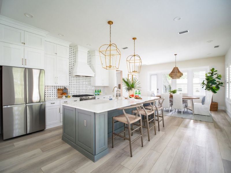 bàn ăn đảo bếp tăng cường công năng sử dụng