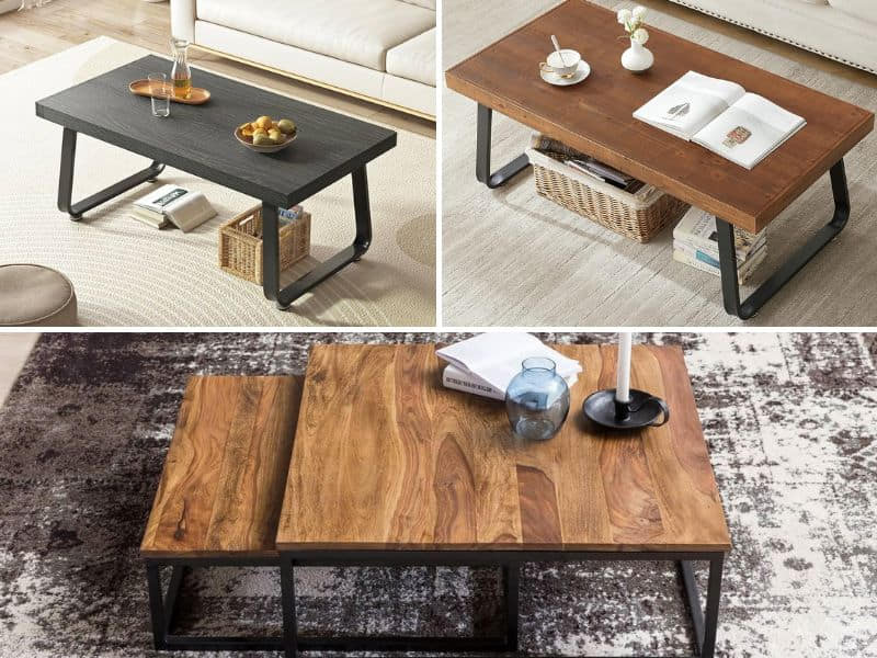 bàn sofa bằng gỗ công nghiệp hình chữ nhật
