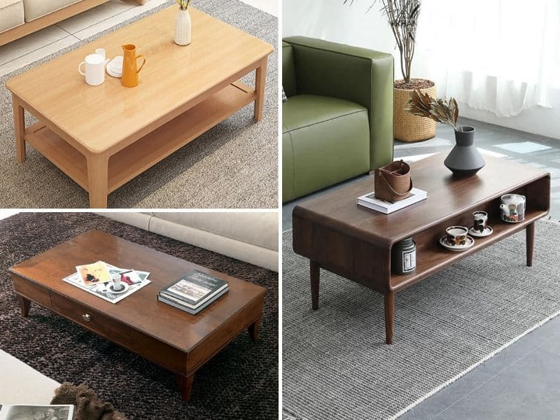 bàn trà gỗ sồi nga