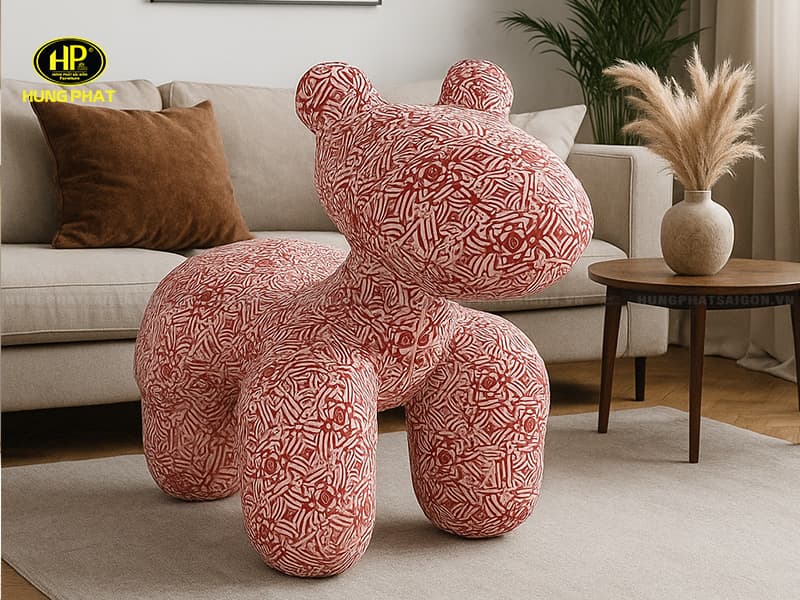 gấu vải coton trang trí phòng khách cj-2