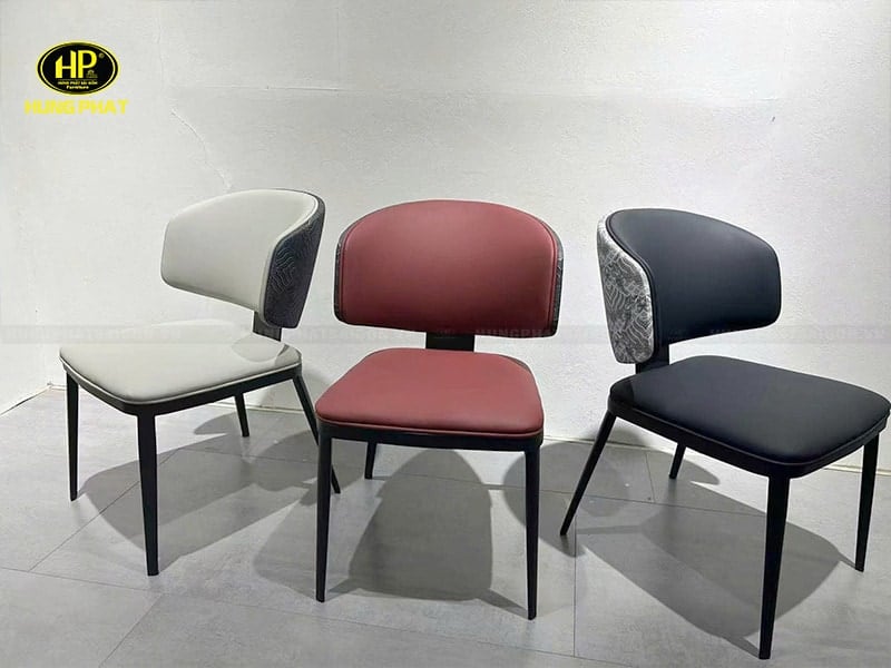ghế ăn bọc đệm chân sắt đơn giản ga-a08