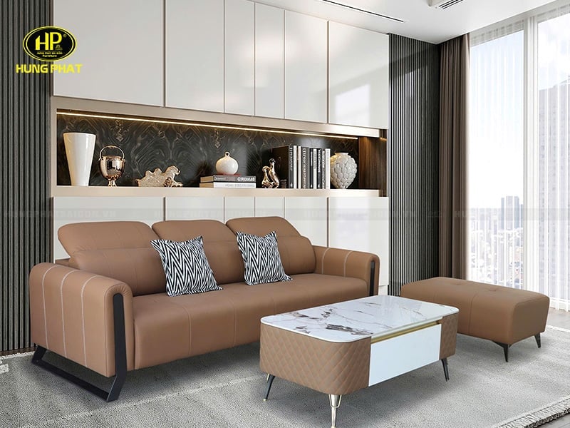 ghế sofa băng da công nghiệp chân sắt sơn tĩnh điện vt-03