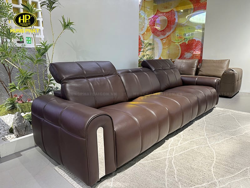 ghế sofa da bò màu nâu sf-m713