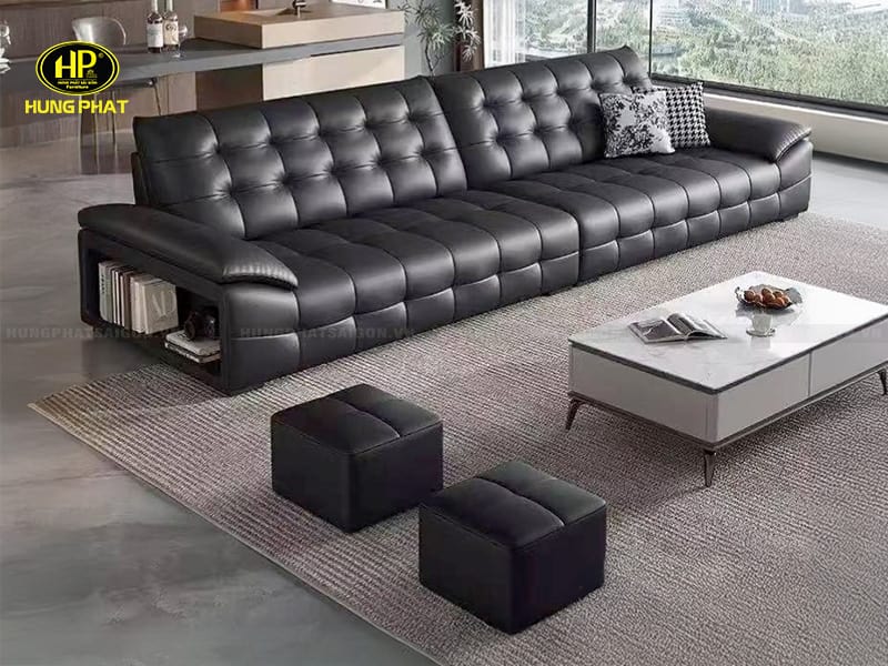 ghế sofa da lưng cao phong cách ý h-413