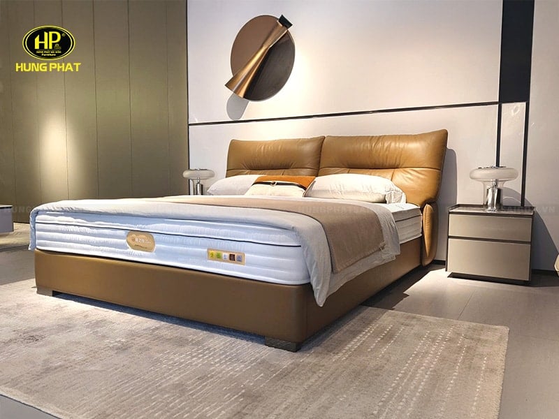 giường ngủ bọc da đầu giường sang trọng a8913