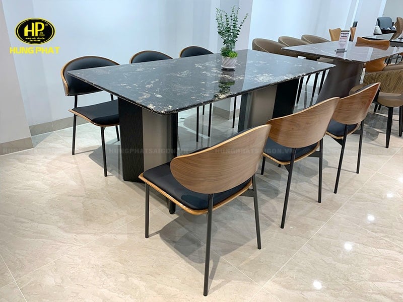 bàn ăn mặt đá tự nhiên 6 ghế ba-hlt24-1172