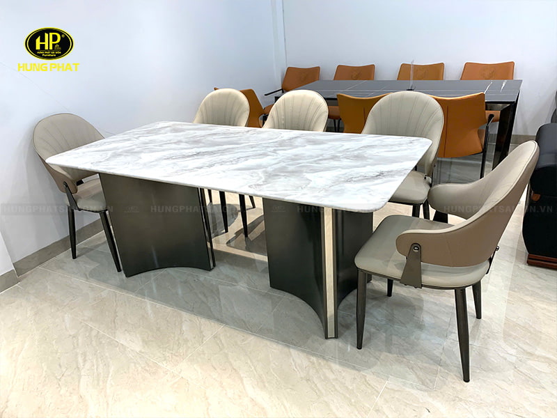 bộ bàn ăn chân thép mạ titan ba-64