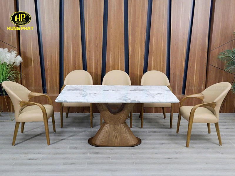 bộ bàn ăn nhập khẩu gỗ sồi vt-9616