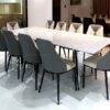 bộ bàn phòng ăn lớn 10 chỗ ngồi mặt đá ceramic ba-66