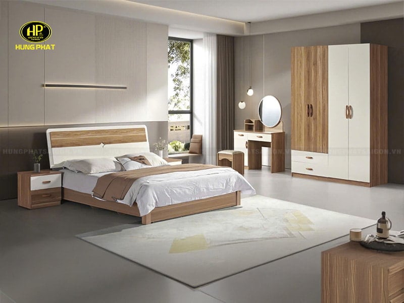 combo giường tủ bàn trang điểm gỗ công nghiệp tp-3015