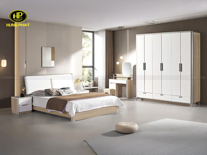 combo nội thất phòng ngủ gỗ mdf hiện đại tp-3010