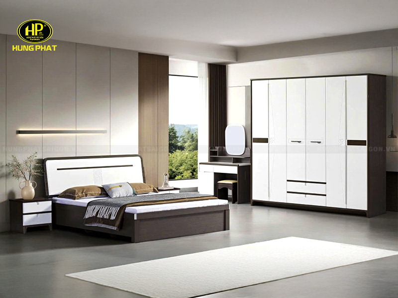 combo tủ giường bàn phấn sang trọng tp-9006