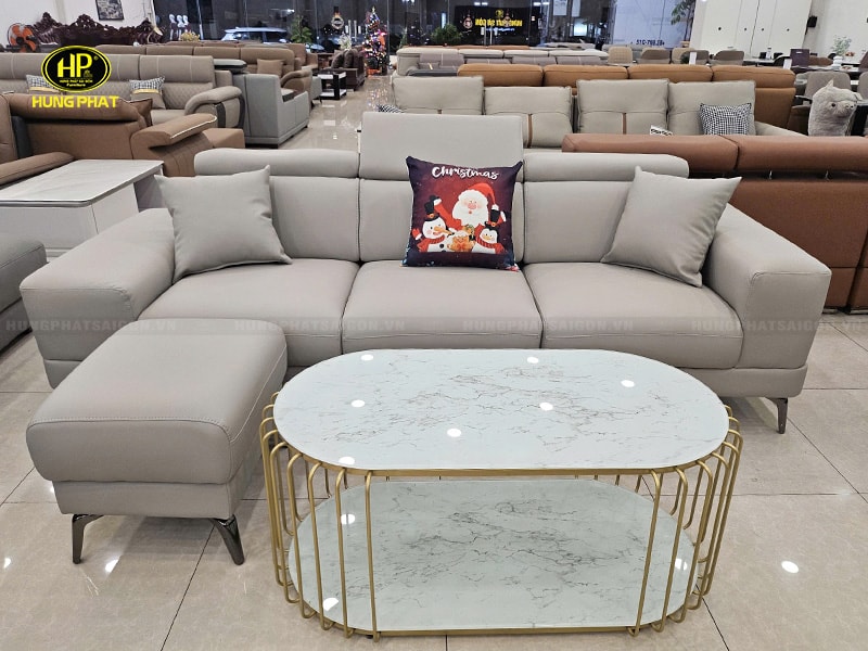 hình thực tế ghế sofa da công nghiệp nappa h-421