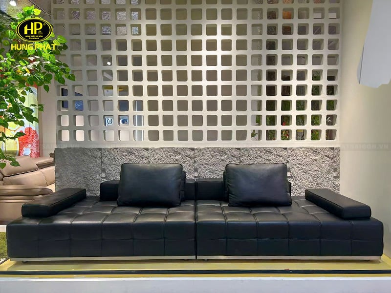 sofa da bò tay vuông sf0m794