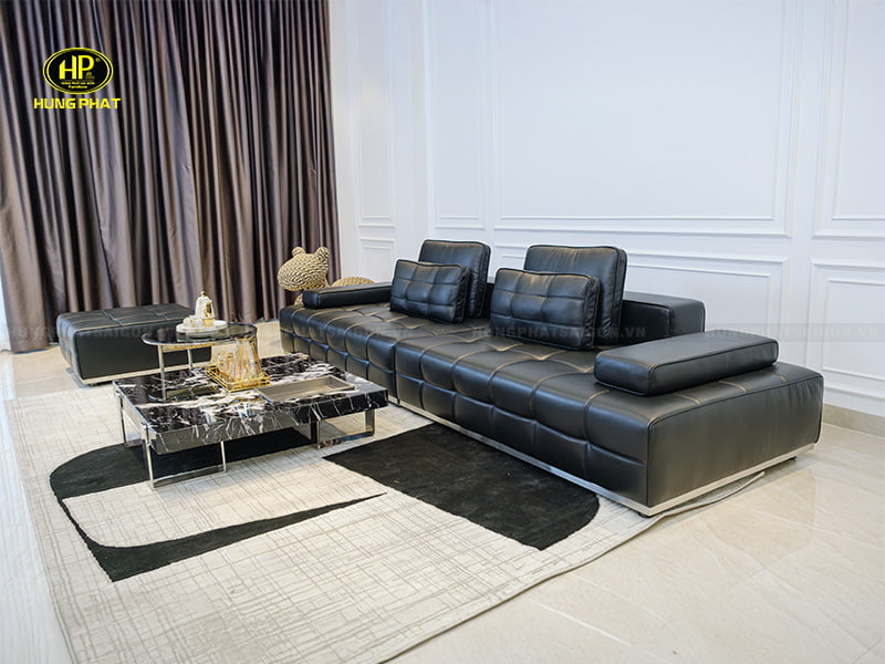 sofa lmd-02 sử dụng chất liệu da bò ý nhập khẩu