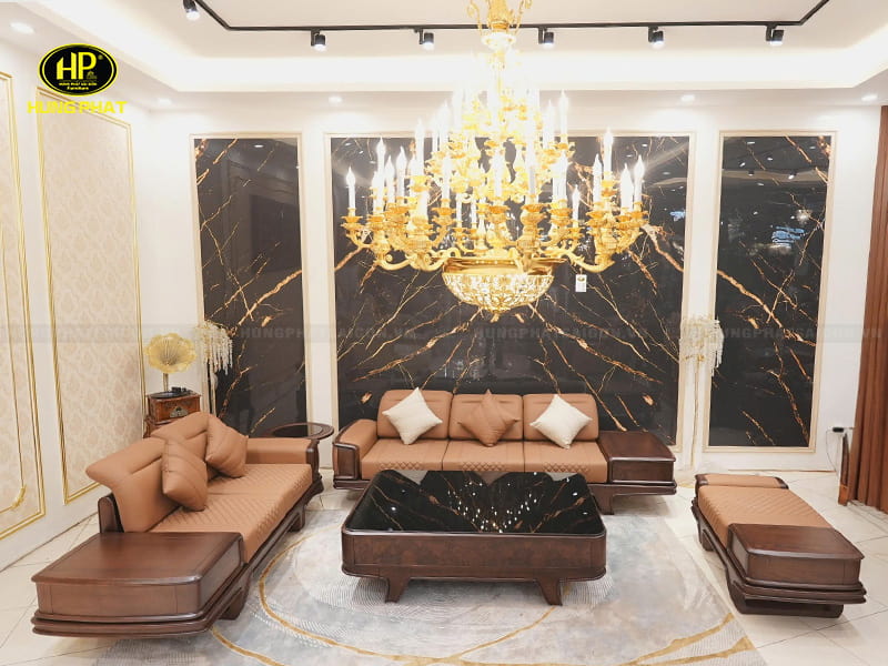 bộ ghế sofa gỗ sồi nga son inchem cao cấp sv-307a