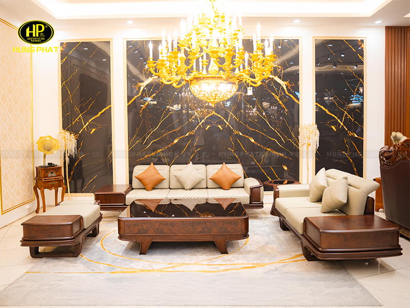 bộ salon gỗ sồi nga sơn inchem cao cấp sv-307