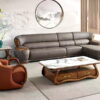 sofa khung gỗ mun bọc da bò ý wj-191