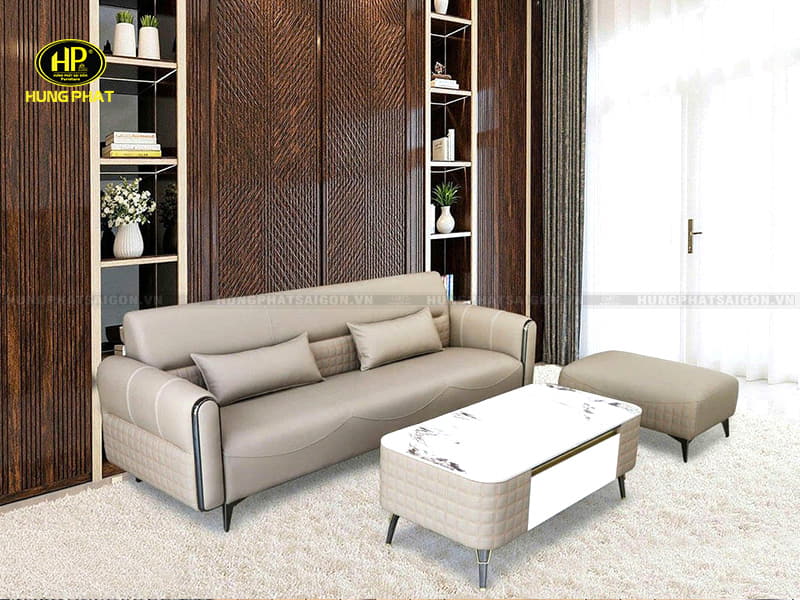 bộ sofa phòng khách nhỏ da chống trầy vt-305d