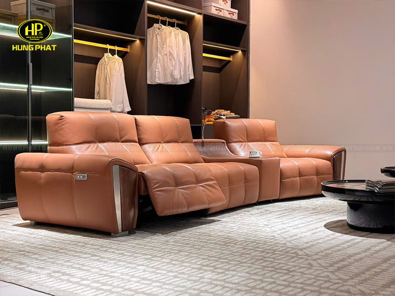 sofa chỉnh điện thông minh da bò s3511