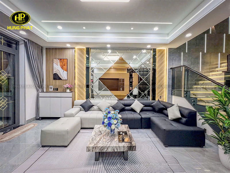 sofa da công nghiệp chống trầy hd-116