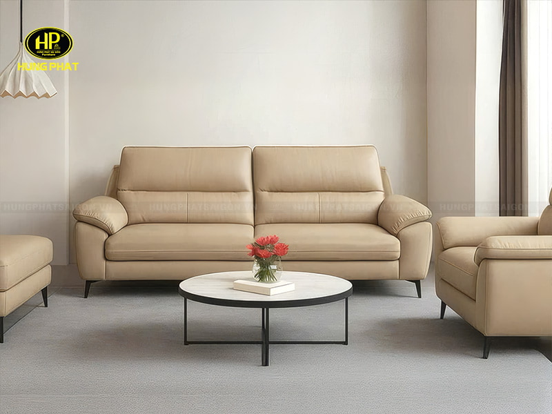 sofa da phòng khách nhỏ h-132