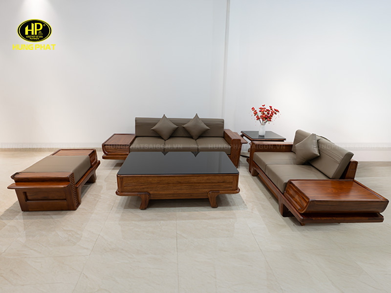 bộ ghế salon gỗ hương xám hh-106x