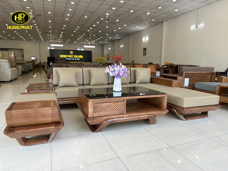 bộ ghế salon gỗ sồi nhập khẩu hs-07