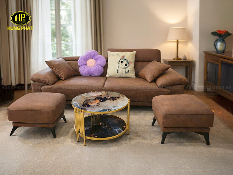 ghế sofa da hàn quốc phòng khách nhà ống h-135