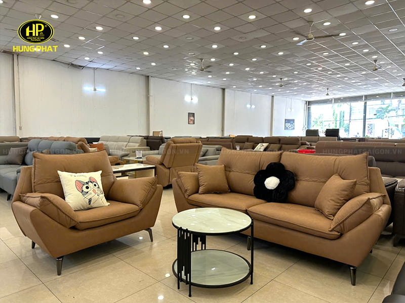 sofa phòng khách da hàn quốc h-136