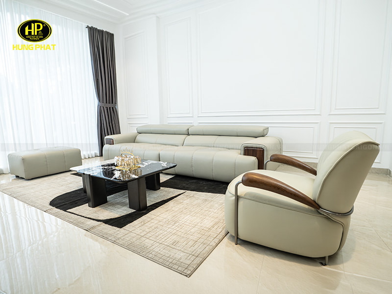 bộ ghế sofa da bò thế hệ mới domo 2322