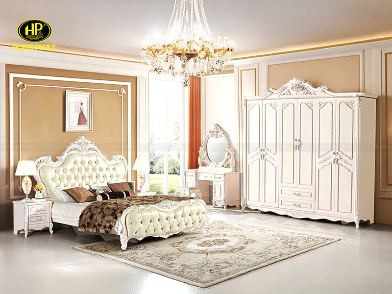 combo giường tủ phòng ngủ tân cổ điển tp-903