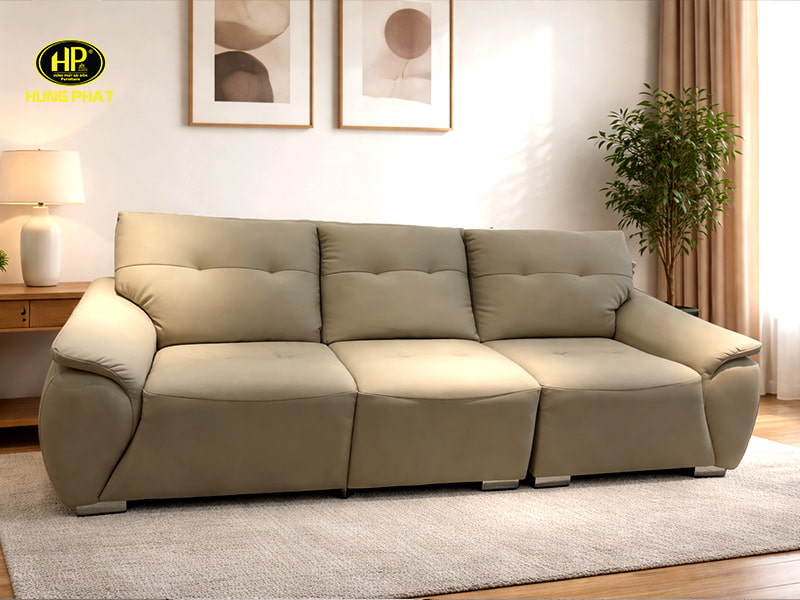 ghế sofda văng dài da lau được mực h-137