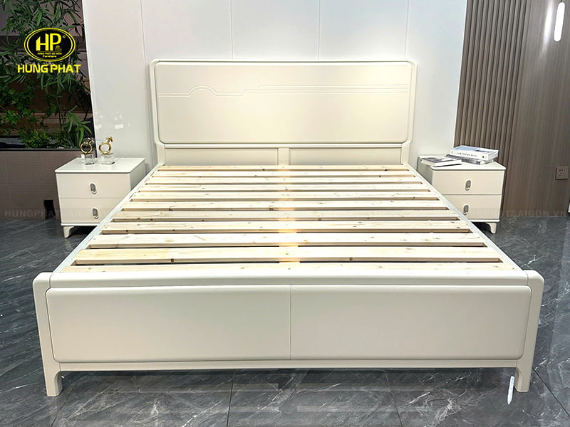 giường bọc da sinh thái nhập khẩu m1113