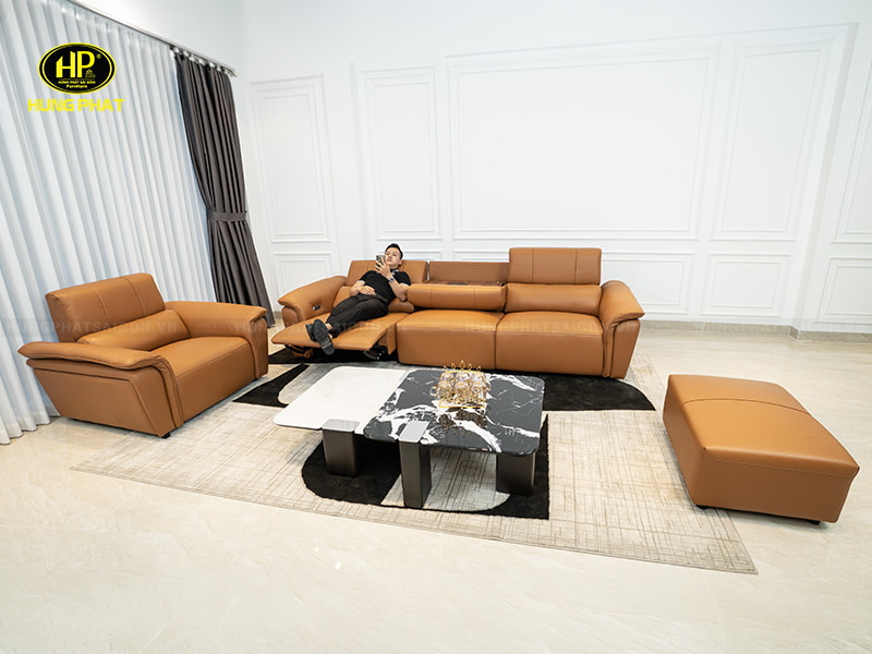 sofa da bò dày 2cm chỉnh điện mento 6610