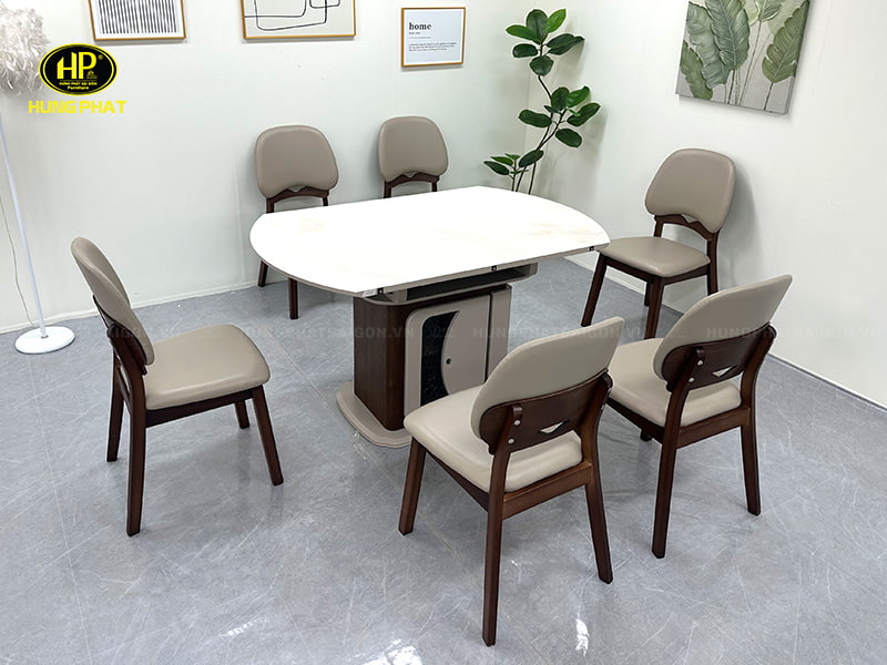 bàn ăn có thể mở rộng có hộc tủ s688