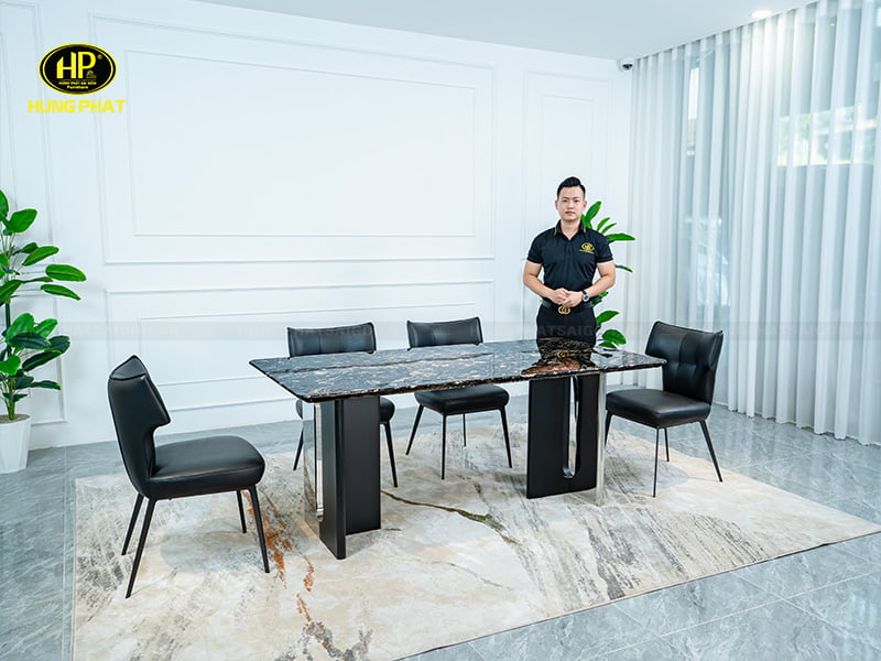 bàn ăn mặt đá hy6912 chụp tại xưởng sản xuất nội thất hưng phát sài gòn