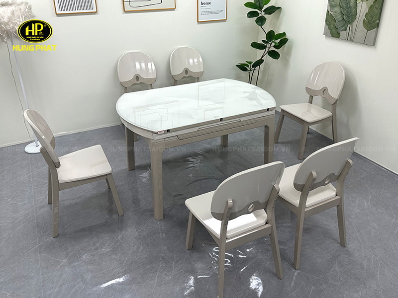 bàn ăn mặt đá thông minh chung cư l687
