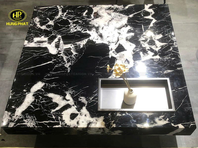 bàn sofa mặt đá vuông chân thép bt-hv02