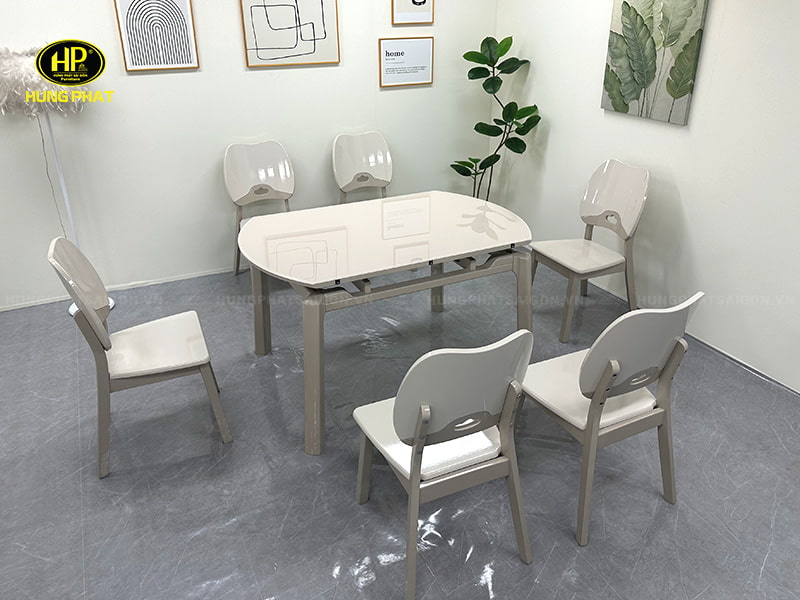 combo bàn ăn 6 ghế mở rộng thông minh l685