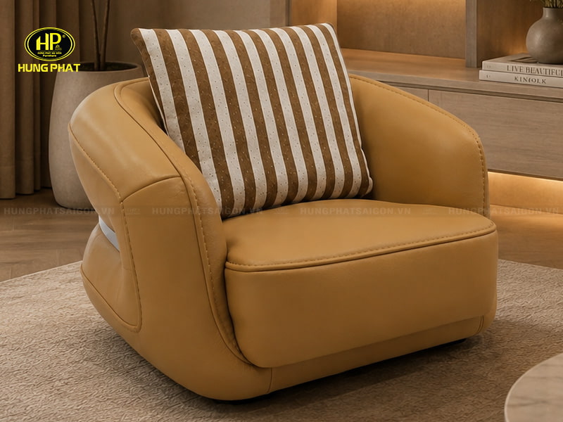 ghế sofa đơn da bò nhập khẩu gd-david1