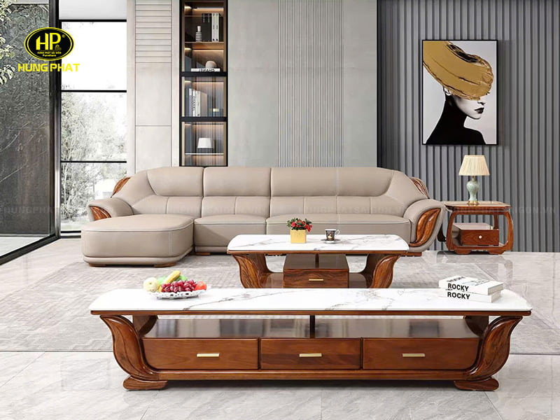 ghế sofa góc chữ L da bò nhập 2211-l
