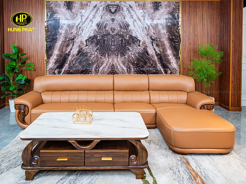 sofa góc l da bò tiếp xúc 2218