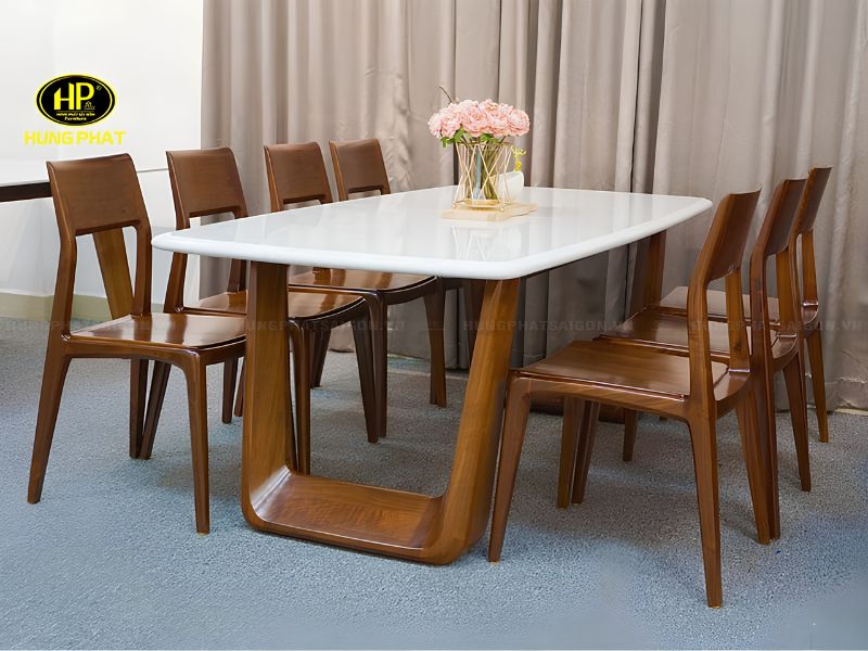 Bàn ghế phòng ăn gỗ óc chó nhập khẩu AC-04