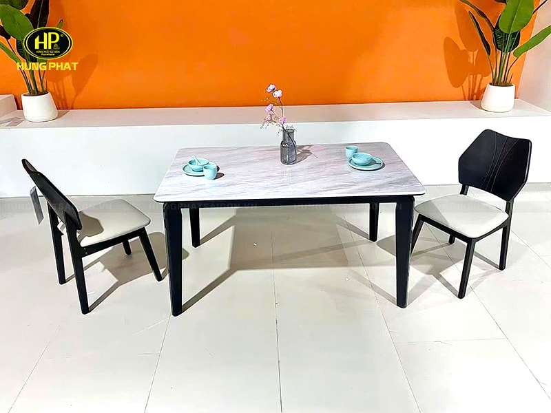 bộ bàn 6 chỗ ngồi mặt đá cẩm thạch 9627