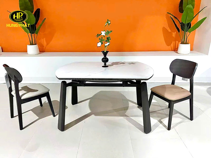 bộ bàn ăn 6 ghế khung gỗ cao su tự nhiên 9715
