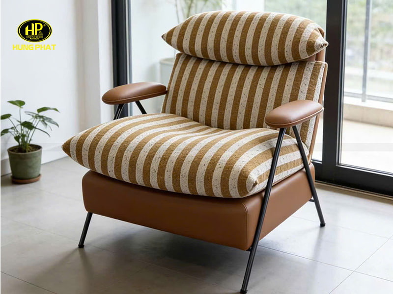 ghế đơn thư giãn không bập bênh sọc d996