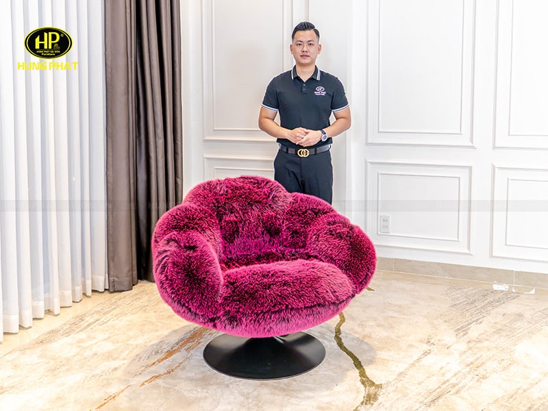 ghế đơn vải nhung gtg-01