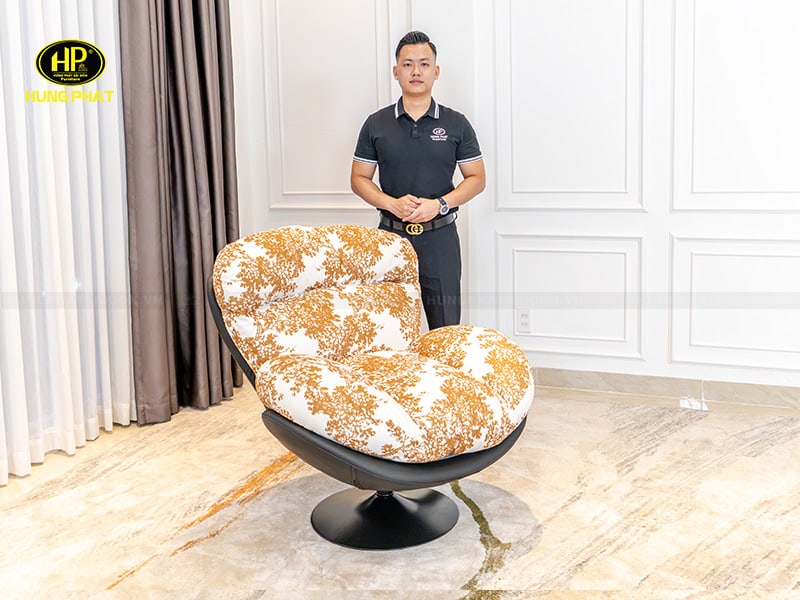 ghế thư giãn chân thép xoay 360 độ d06